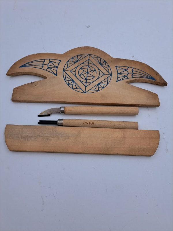 Σχέδιο ξυλογλυπτικής δύο εργαλεία