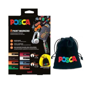 Σετ 8 Μαρκαδόροι Posca PC5M (4τεμ), PC3M (4τεμ) και Πάνινο Πουγκί Σετ 8 Μαρκαδόροι Posca PC5M (4τεμ), PC3M (4τεμ) και Πάνινο Πουγκί